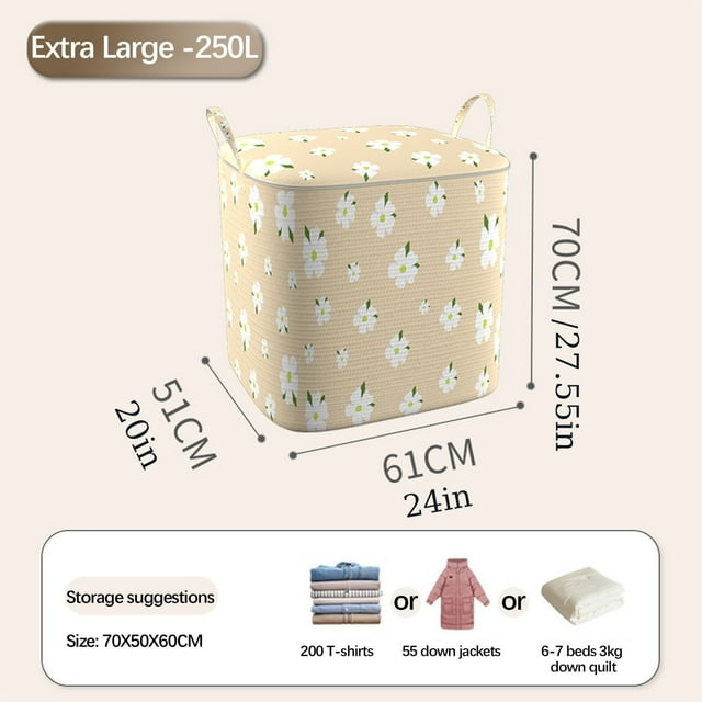 Fiudx Bolsa para Guardar Ropa, Plegable, de Tela Oxford, con Cremallera Bidireccional para Fácil Acceso, Asa Portátil para Transportarla Fácilmente, Ahorra Espacio, Ideal para El Invierno, Tallas Xs-