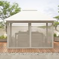 thumbnail image 4 of Outdoor Basic 11 x 11 ft Pop up Patio Gazebo, Portable Canopy Shade Tent with Mosquito Netting/Sandbags,White, 4 of 12