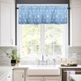 thumbnail image 3 of Christmas Snowflake Kitchen Curtains and Valances Set, Winter Simple Light Blue Gradient Bottom Rod Pocket Window Valance Window Curtain Panels for Living Room Bedroom Laundry, 27.5x24in, 3 Pieces, 3 of 7