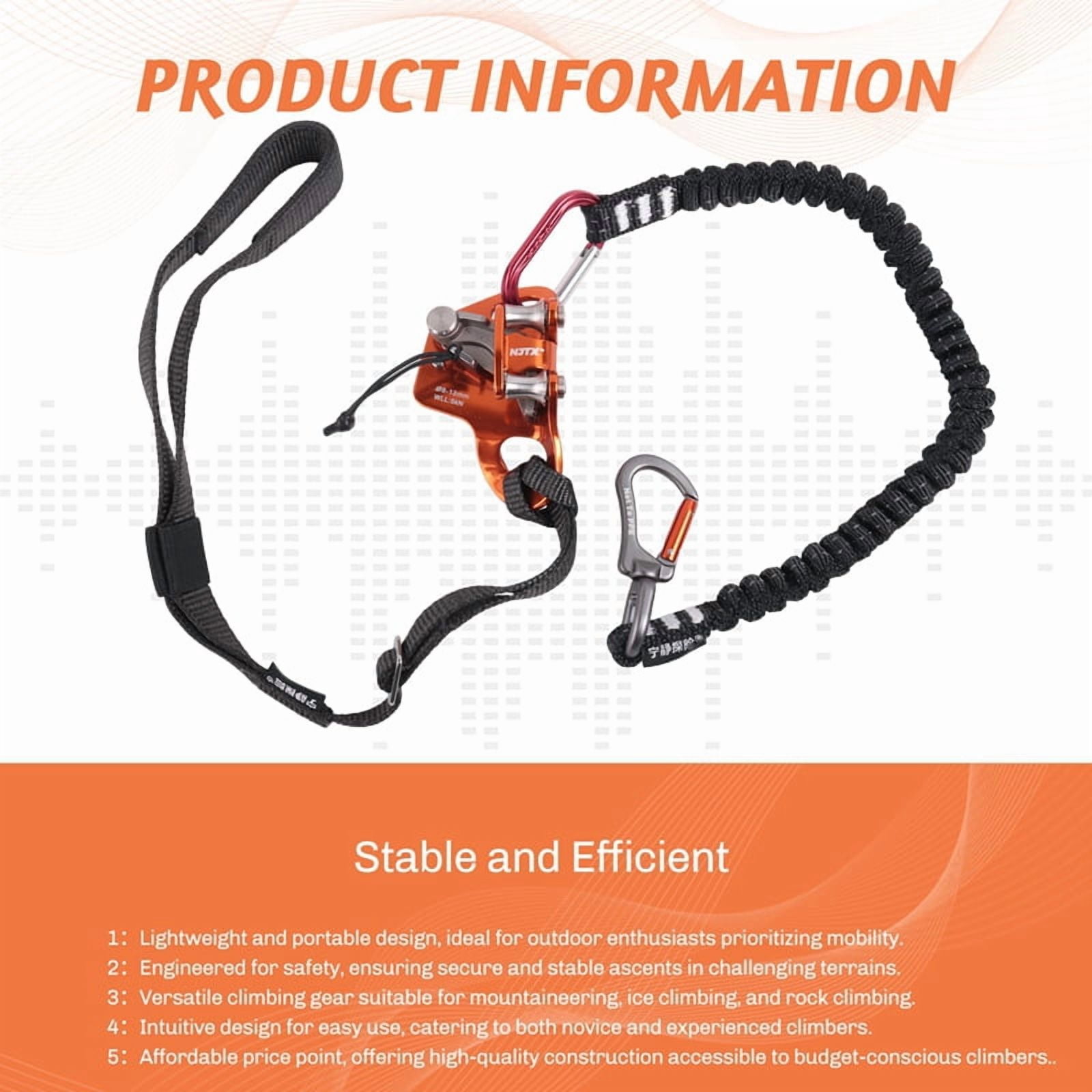 Adventure Knee Ascender Tree Climbing Rope High Altitude Operation Foot Strap Running Rope for Exploring and Climbing B