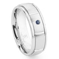 thumbnail image 1 of Titanium Kay Cobalt Xf Chrome 8MM Solitaire Sapphire Newport Dome Comfort Fit Wedding Band Ring with Grooves Sz 13.5, 1 of 4