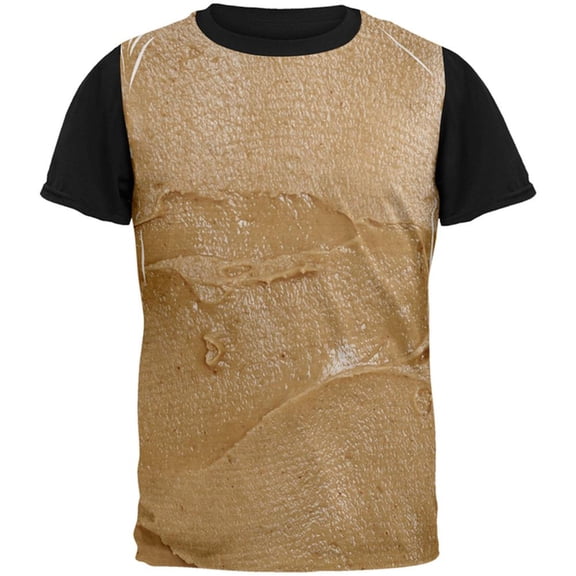 Halloween Peanut Butter PB Sandwich Costume All Over Mens Black Back T Shirt Multi X-LG