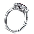 thumbnail image 3 of Unique Vintage Look 2 Carat 8x6mm Oval Shape Red Ruby And Moissanite Diamond Engagement Ring in 10k White Gold for Women, 3 of 4