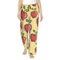 thumbnail image 2 of Picia Apple Womens Soft Woven Cotton Elastic Waistband Sleep Pajama Pant Lounge Sleep Pant With Pockets And Drawstring-Small, 2 of 9