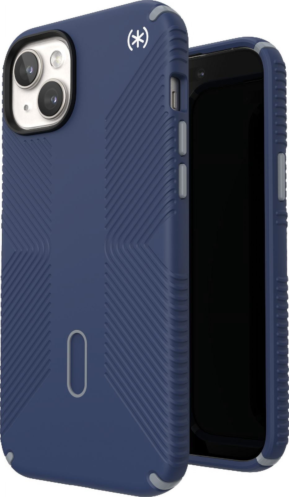Speck iPhone 15 Plus Case-Presidio2 Grip-ClickLock-MagSafe-6.7 Inch Phone Case-Coastal Blue/Dust Grey/White
