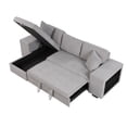 thumbnail image 6 of 104.5Inch Modular Sectional Sofa, Convertible Pull Out Sleeper Sofa with 2 Stools and Storage Chaise, 3 Seats L-shaped Comfy Couch for Living Room and Office, Gray, 6 of 9