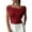 Red, variant on Breezora Women's Solid Color Sleeveless Top Slim Fit Slope Shoulder Minimalist Style Short Shirt L Size Black