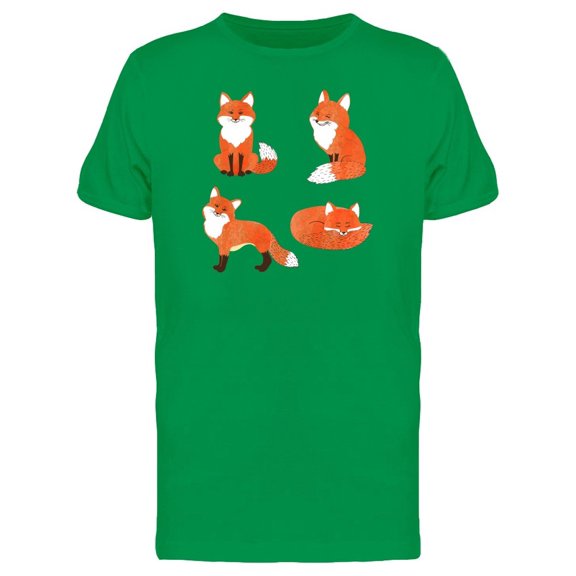 Set Of Cute Foxes Tee Men's -Image by Shutterstock
