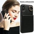 thumbnail image 5 of TECH CIRCLE For iPhone XR Wallet Case with Card Holder, Thin Slim PU Leather Finger Ring Kickstand Shockproof Protective Magnetic Women Men Phone Cover for Apple iPhone XR 6.1" 2018,Black, 5 of 8