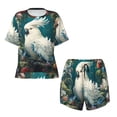 thumbnail image 4 of Lsque Tropical Parrot Floral Artwork Women's Short-Sleeved Pajama Set - 2 Piece Soft and Lightweight Sleepwear Set-Medium, 4 of 9