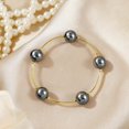 thumbnail image 5 of Pearls Blessing Bracelets For Women Handmade Elegant Crystal 12mm lucky Pearls Blessing Bracelet For Women, 5 of 6