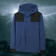 thumbnail image 3 of ManxiVoo Mens Winter Coats Thin Hardshell Windproof and Rainproof Overalls Overcoat for Men and Women Jackets for Men Navy XXXXL, 3 of 5