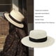 thumbnail image 2 of Minnieouse Sombrero de paja de verano de ala ancha, transpirable, para acampar al aire libre, Picnic, pesca, viajes, playa, moda, tapa plana, gorra Sombreros Blanco Leche Negro NO5 Minnieouse AP012495-05, 2 of 6