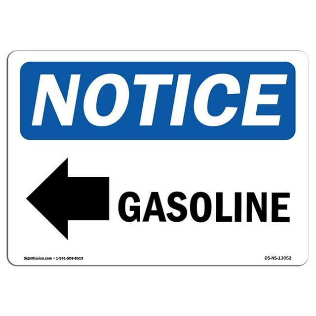 SignMission OS-NS-A-1218-L-13052 12 x 18 Po Panneau de Signalisation OSHA - Flèche Gauche Essence