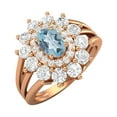 thumbnail image 2 of 4.03 Ctw Oval Blue Topaz 925 Silver Rose Plated Solitaire Women Valentines Day Gifts Ring, 2 of 4
