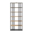 thumbnail image 2 of Pemberly Row 78" Minimalist Open Slat Wood Bookshelf - Oak / Black, 2 of 5