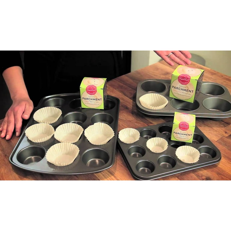 Pack of 12) PaperChef Parchment Large Muffin Liners, Cake and
