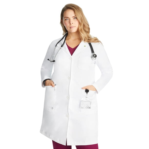 Healing Hands Lab Coat For Woman Faye White Coat with 5 Pockets, Moisture Wicking and 2-Way Stretch 5161, X-Large, WHITE