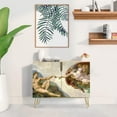 thumbnail image 2 of PixonSign Sideboard Buffet Cabinet, Kitchen Storage Cabinet with 2 Doors, The Creation of Adam by Michelangelo Vintage, Cupboard Console Table for Dining Room - 35" L x 18" W x 29" H, 2 of 5