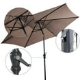 thumbnail image 4 of Topbuy Patio 9'Outdoor Steel Market Backyard Garden Patio Table Umbrella Brown, 4 of 7
