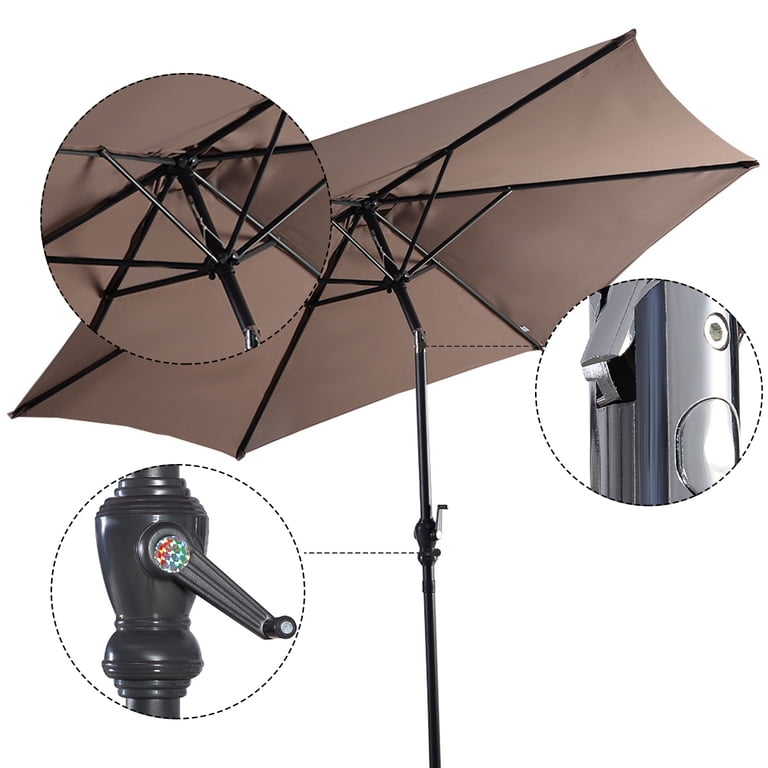 barton 9 ft steel outdoor market patio umbrella 9FT Patio Umbrella Outdoor Yard Garden