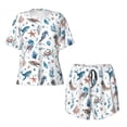 thumbnail image 5 of Wukai Undersea Animals Print Women's Pajama Set - Short-Sleeve Top and Shorts with Elastic Waistband and Pockets for Loungewear, Yoga, and Casual Wear-Large, 5 of 8