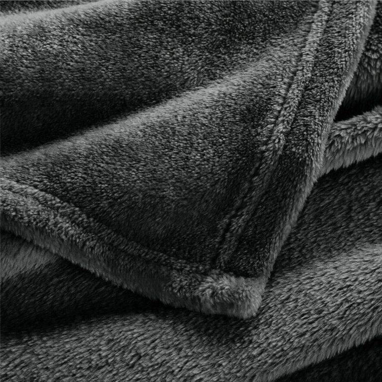 Super Soft Black Mink Fleece Throw Blanket | Reversible | Twin Queen Size | OEKO-TEX Certified