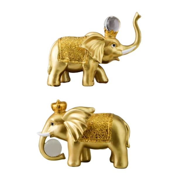 Figuras decorativas de elefantes, adornos artesanales para el hogar, sala de estar y dormitorio. dorado