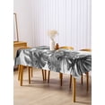 thumbnail image 3 of Grey Black Leaves Rectangle Tablecloth, Summer Botanical Watercolor Leaf Waterproof & StainResistant Tablecloth, Washable Oil-proof Table Cover for Dining/Party/Wedding/Camping/Buffet 60x120 In, 3 of 9