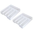 thumbnail image 1 of 2X Nuevo Bandeja de Organizador de Cajones de Cocina Separación de Cubiertos de Cuchara Caja de Almacenamiento Blanco, 1 of 5