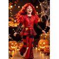 thumbnail image 2 of Hulaha Girls Red Punk Dress Kids Party Dress Costume with Wig, 2 of 4