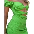 thumbnail image 3 of Franhais Women Summer Bodycon Dress, Off Shoulder Cutout Pleated Chest Short Sleeve One Piece, 3 of 5