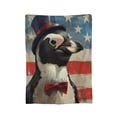 thumbnail image 2 of Penguin Blanket for Women - Flannel American Flag Throw for Sofa 60x50, 2 of 6