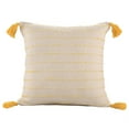 thumbnail image 5 of Ox Bay Melanie 20" x 20" Yellow Striped Cotton Blend Reversible Adult Decorative Throw Pillow, 5 of 5