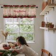 thumbnail image 6 of Red Plaid Christmas Kitchen Valances for Windows 42x18 Inch Kitchen Curtains Valances Rod Pocket Xmas Snowflake Botanical Poinsettia Wooden Bathroom Window Valances for Window Treatment Decor, 6 of 6