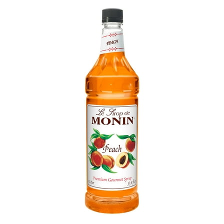 Monin - Peach Syrup, Fresh And Juicy Flavors, Great For Iced Teas, Lemonades, And Sodas, Non-Gmo, Gluten-Free (1 Liter)