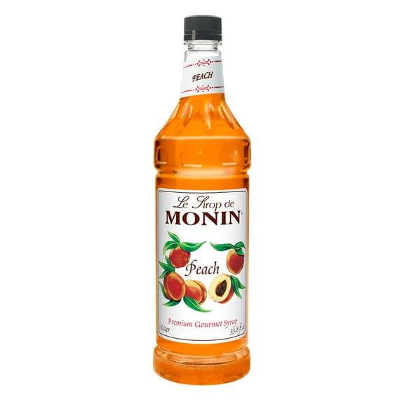 Monin - Peach Syrup, Fresh And Juicy Flavors, Great For Iced Teas, Lemonades, And Sodas, Non-Gmo, Gluten-Free (1 Liter)