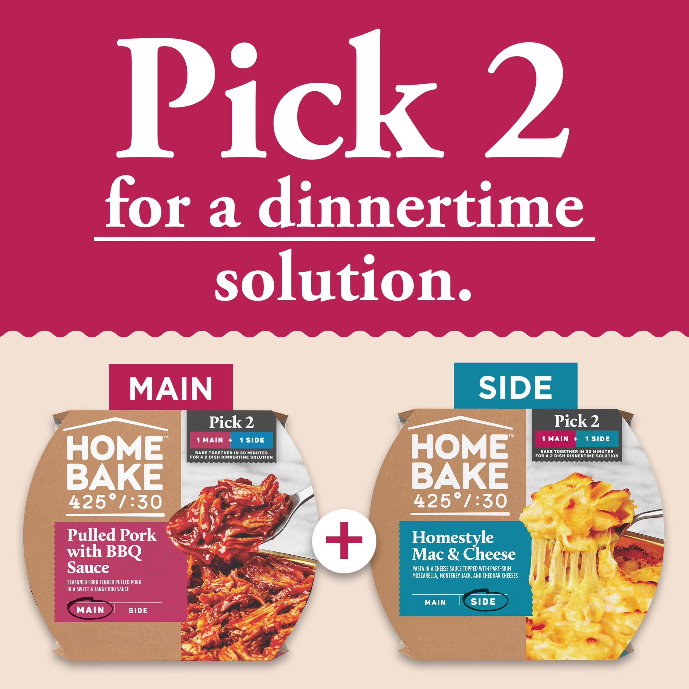HomeBake 425°/:30 Pulled Pork with BBQ Sauce Frozen Main, 22.2 oz Box (Frozen)