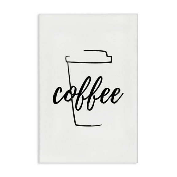 Stupell Industries Minimal Coffee Cup Food & Beverage Painting Gallery Wrapped Canvas Art Print Wall Art, 16 x 24