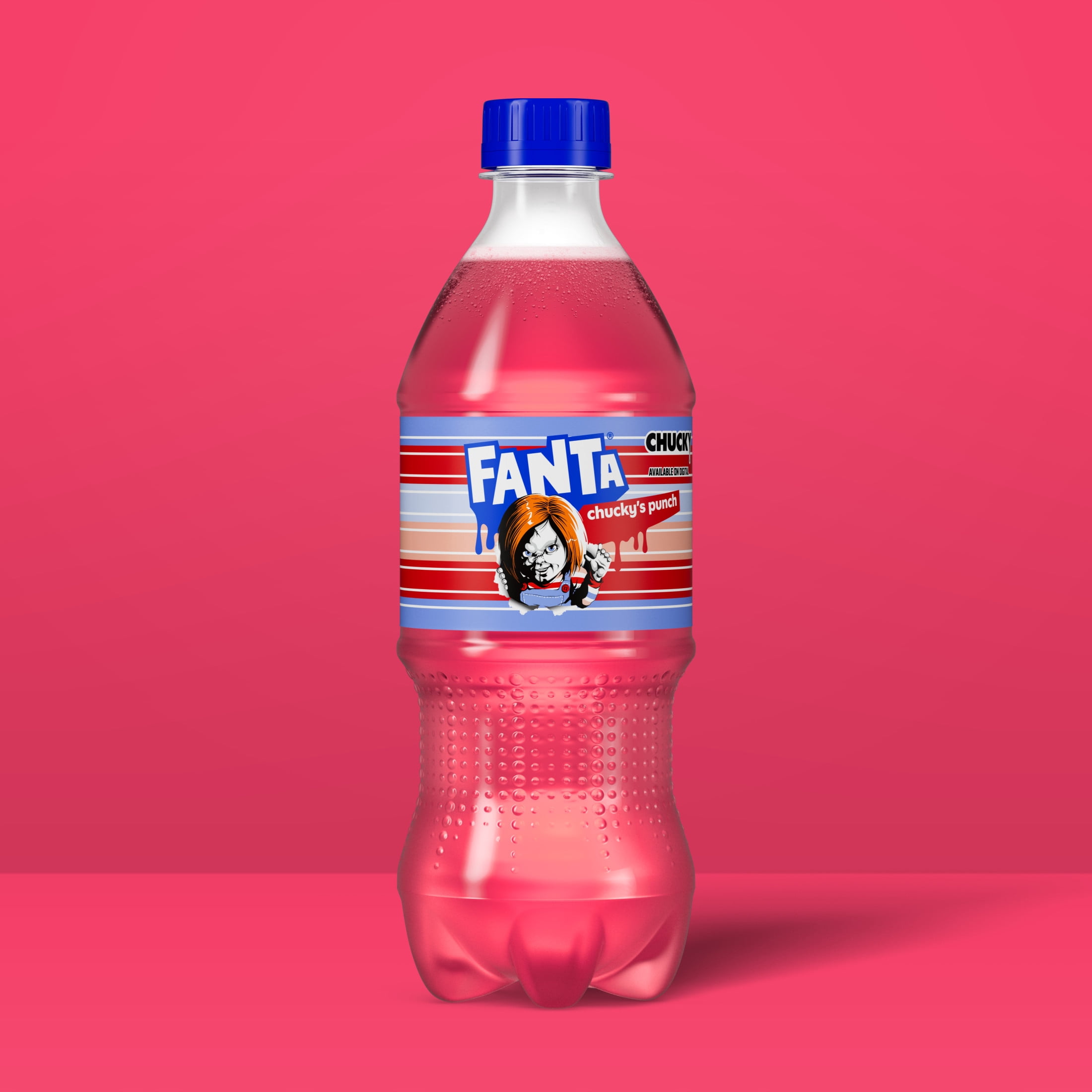 Fanta Fruit Punch Caffeine Free Soda Soft Drink, Chucky's Punch Halloween Edition, 20 fl oz, bottle