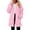 Pink, variant on Women's Hooded Double Sided Fleece Coat, Mid Length Plush Jacket, Full Zip Front Long Sleeve Outerwear, Soft Brushed Lining Casual Coat, Warm Everyday Wear with Hood Beige XXXL