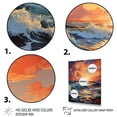 thumbnail image 3 of Designart "Orange Blue Coastal Waves I" Nautical & Beach Floater Framed Wall Art Print, 3 of 7