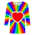 thumbnail image 5 of DDAPJ pyju Valentine's Day Shirt for Women Crewneck 3/4 Sleeve Tee Tops Funny Love Heart Print Trendy Blouses 2026 Multicolor XXXXXL, 5 of 6