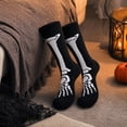 thumbnail image 4 of Voska Unisex Halloween Skeleton Cartoon Mid Calf Socks Breathable Ribbed Comfortable Fall Daily Socks, 4 of 7
