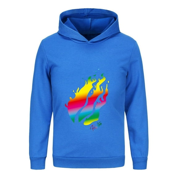 Kids Hoodie with Fire Graphic – Long Sleeve Pullover Sweatshirt in Inspired by Preston Playz Style