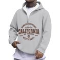 thumbnail image 3 of California San Francisco West Coast Quarter Zip Pullover Men Long Sleeve Graphic Hooded Sweatshirt Mens Hoodie Streetwear, 3 of 5