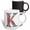 Multicolor, variant on 3drose, Colorful Monogram Letter K, 11oz Two-tone Black Mug