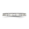 thumbnail image 4 of Auriga Stainless Steel Polished 3 Stone CZ 2.5 mm Flat Band for Women Size 8, 4 of 6