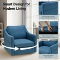 thumbnail image 3 of HOMREST Swivel Accent Chair Sets of 2,Linen Fabric Armchair Modern Chairs w/Removable Cover for Reception Living Room,Blue, 3 of 10
