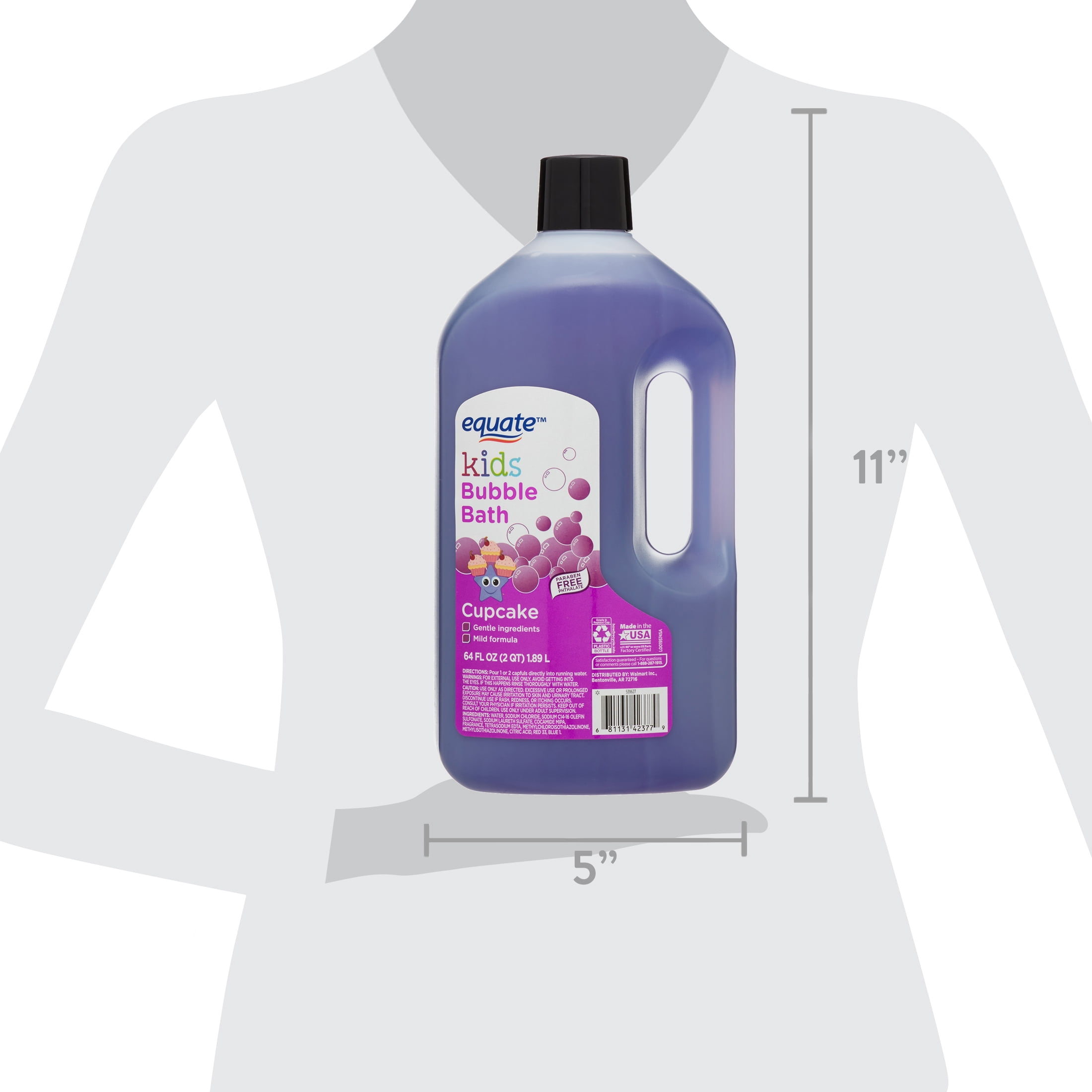 Equate Kids Bubble Bath, Cupcake, 64 fl oz
